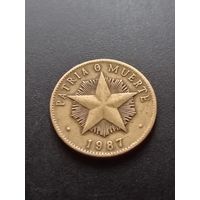 Куба 1 песо 1987 г. - Родина или смерть