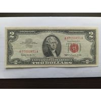 США 2 $ - красная печать - 1963
