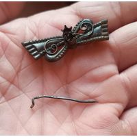 Брошь старинная бабочка серебро клейма