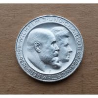 Вюртемберг, 3 марки 1911, серебро 0.900, серебряная свадьба