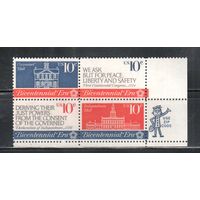 США-1974, (Мих.1150-1153),  ** , 200-лет США, Архитектура(полная серия)(3)