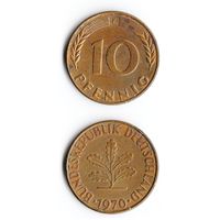10 пфеннигов Германия 1970 года(F)