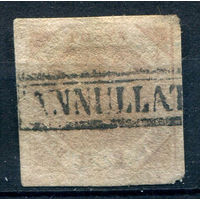 Неаполитанское королевство. Италия - 1858г. - герб, 2 Gr - 1 марка - гашёная [Mi 3]. #1-It-1-B-1
