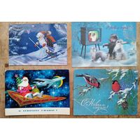 Лот открыток СССР. С Новым Годом! Куприянов, Пармеев, Исаков, Манилова, Искринская, Гох, Кузнецов и др. 1970-80 г. Подписаны. 15 шт. Цена за все. ТОЛЬКО 7 ДНЕЙ.