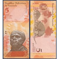 Венесуэла, 5 боливаров 2014 г., P-89f (U, 31.01.2012, лейтенант Педро Камехо), UNC