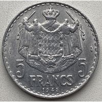 Монако 5 франков 1945 г.