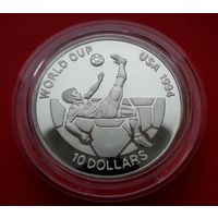 Фиджи 10 долларов 1993 Чемпионат мира по футболу 1994! Серебро 925 пробы 31,64 грамм 0,941 унции! ОБМЕН!