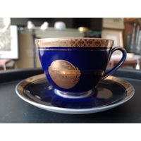 Чайная пара ЛФЗ СССР кобальт Большой театр Москва чашка / блюдце