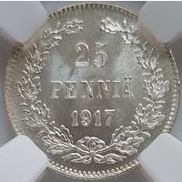 25 пенни 1917 с коронами!!! MS-66