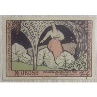 Нотгельд 25 пфеннигов 1921 год. Бад-Зальциг. Веймарская республика