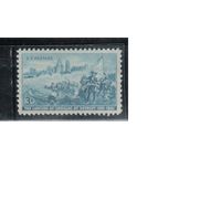 США-1951, (Мих.618),  **   , Высадка Кадиллака в Детройте (одиночка)