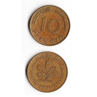 10 пфеннигов Германия 1971 года(J)
