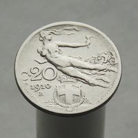 Италия 20 чентезимо  1910