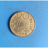 Индия 20 пайсов 1968 год