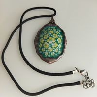 Крупный фарфоровый винтажный кулон. Бавария. 6х4,3 см.