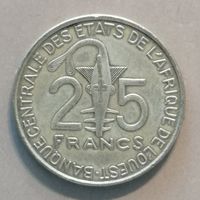 Западная Африка (ВСЕАО) 25 франков, 2017 г., КМ# 9