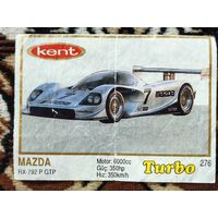 Вкладыш Turbo (Турбо) 5 серия (261-330, Yellow, золотая толстая рамка), номер 276, Mazda RX-792 P GTP. Возможен небольшой торг.