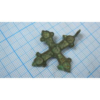 Крестик старинный, нательный. Бронза, литье.