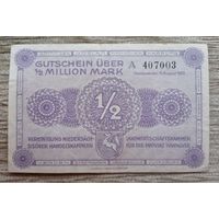 Werty71 Германия Веймар 500000 марок 1923  банкнота 1/2 миллиона гроссгельд Ганновер - земельный банк