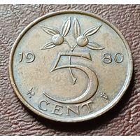 Нидерланды 5 центов, 1980    ( 2-1-1 )