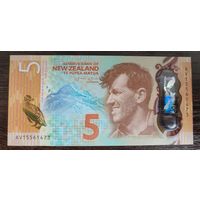 Новая Зеландия 5 долларов 2015 г P-191a полимер UNC