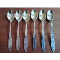 Ложки чайные золотое Пламя, мельхиор. Кольчугино, СССР