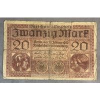Банкнота 20 марок 1918 год. Германская империя.