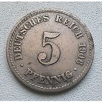 Германия 5 пфеннигов, 1906 А 2-12-7