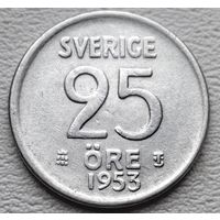 Швеция 25 оре 1953, серебро