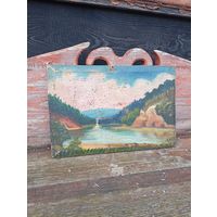 Старенькая "Картина с чердака" живопись, монограмма автора А.Б.