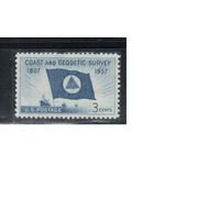 США-1957, (Мих.710),  ** , Флаг, Корабль (одиночка)