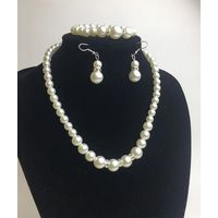 Красивые бусы в виде жемчуга, браслет и серьги