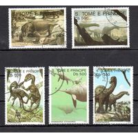 Ископаемые животные Сан-Томе и Принсипи 1993 год 5 марок