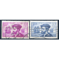 Франция - 1934г. - Жак Картье, мореплаватель, корабли. 400 лет высадки Картье в Канаде - 2 марки - полная серия, гашёные [Mi 292-293]. #2-Fr-51-A-2