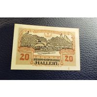 Нотгельд Австрия Халлайн 20 геллеров 1920