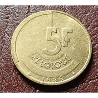 Бельгия 5 франков, 1986    BELGIQUE     ( 1-6-5 )