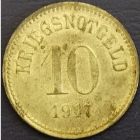 Kriegsnotgeld. Военные деньги. Фюрт. Бавария. 10 пфеннигов. 1917 г.