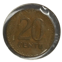Литва 20 центов, 1991 (холдер)
