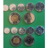 Синт-Мартен (7 монет) весь комплект 1, 5, 10, 25, 50 центов, 1, 5 гульденов 2025 г..