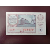 Лотерейный билет РСФСР 1988