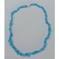 Бусы из камня "Бирюза" 80-е годы Европа. Длина 52 см.