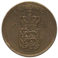КОРОЛЕВСТВО ДАНИЯ. 1 КРОНА 1958