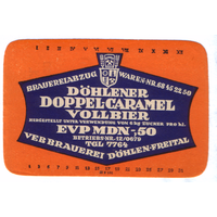 Этикетка пива Doppel-Karamel Vollbier Германия П762