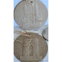 С 1 РУБЛЯ ! ЛОТ ДВЕ СТАРИННЫЕ 1930 ГОДЫ ЁЛОЧНЫЕ ИГРУШКИ ГЕРМАНИЯ ГЕРБ ГОРОДА