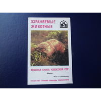 Календарик 1985 г.  Красная книга Узб.ССР.  Манул.
