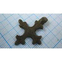 Крестик старинный, нательный. Бронза, литье.