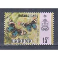 [1840] Малайзия,Пулау Пинанг 1971. Фауна.Бабочка. Гашеная марка.