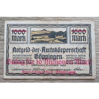 Werty71 Германия 10 миллионов 10000000 марок 1922 1923 Гёппинген банкнота гроссгельд