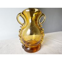 Ваза цветное стекло винтаж 15см