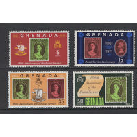 Почта Гренада 1971** 110 лет почтовой службе, Королева Виктория, Марки на марках
